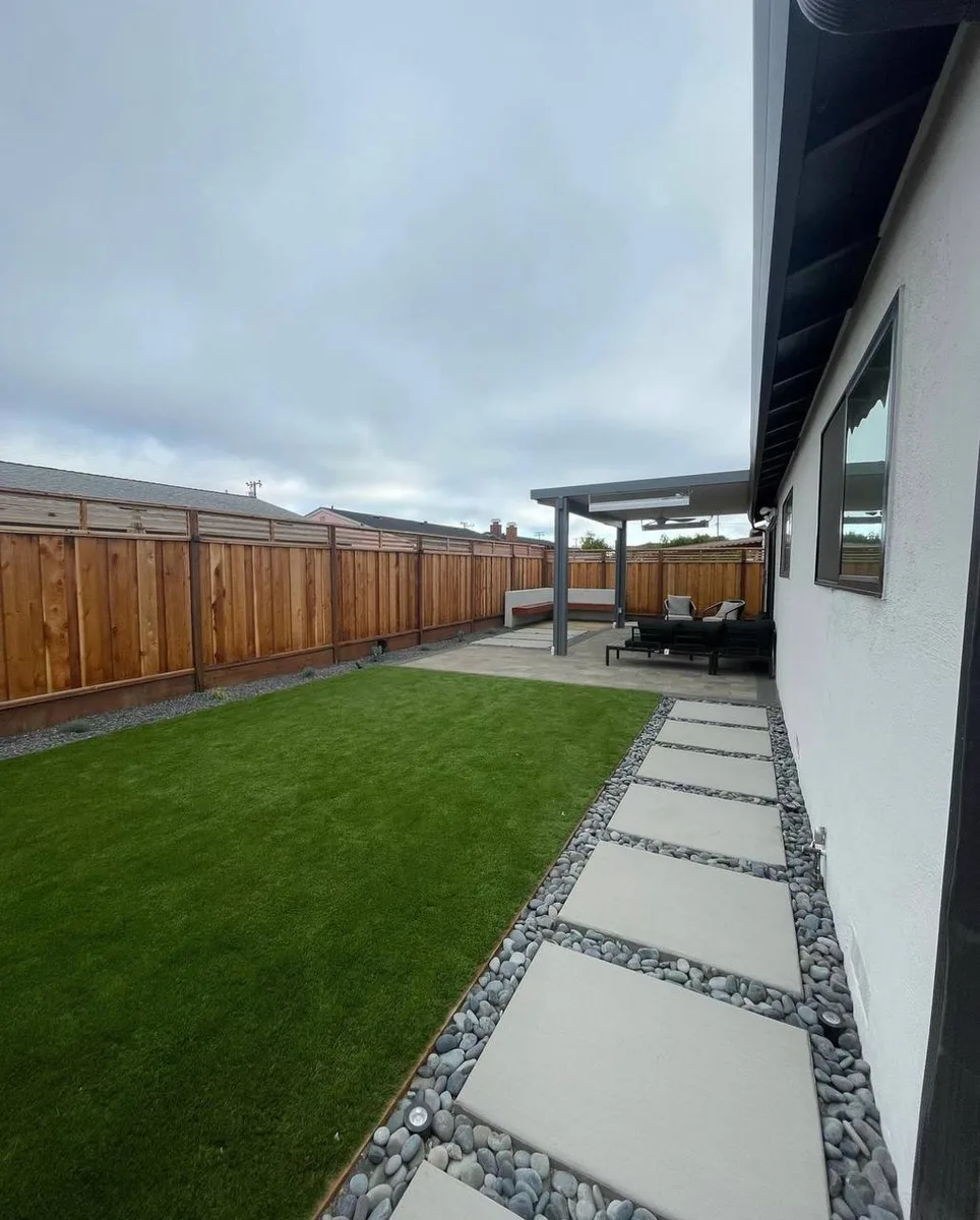 Artificial turf installation in Houston TX backyard