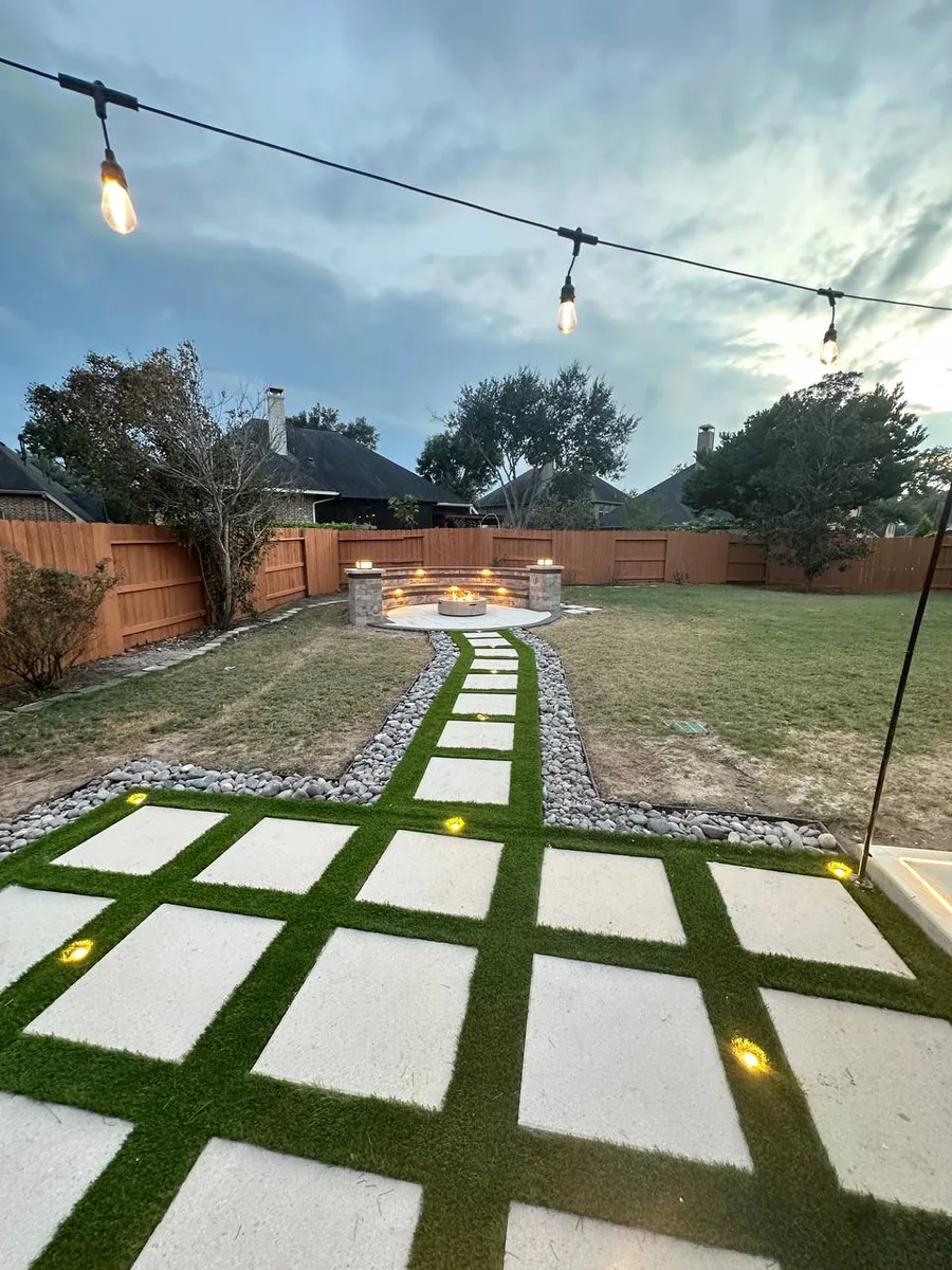 Complete backyard outdoor living makeover with pergola in Houston TX